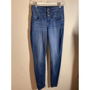 Lovesick High Waisted Skinny Denim Blue Jeans Juniors Size 1 Y2K I5